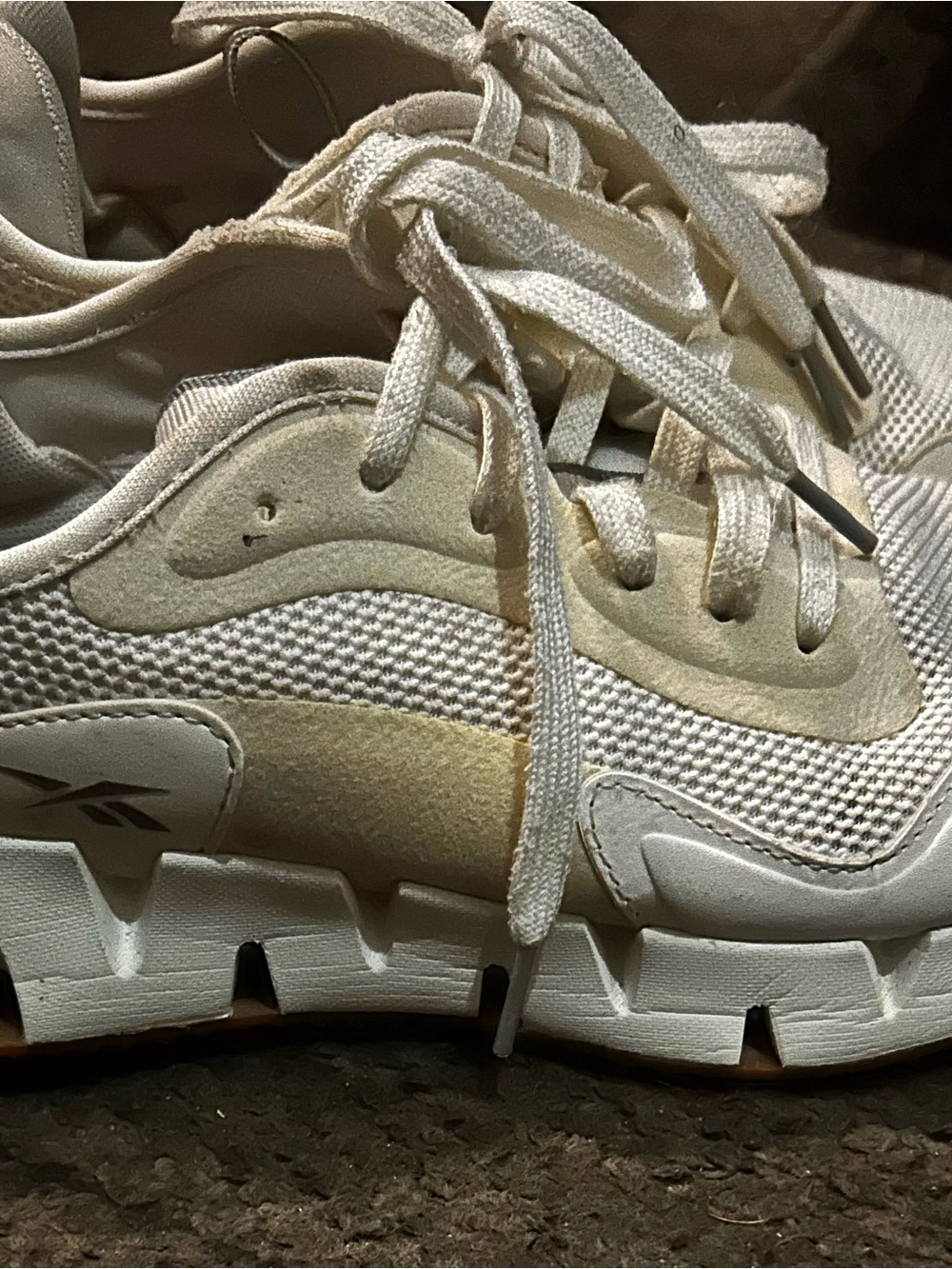 Reebok Women’s Zig Dynamic Gum Sole Light Cream Athletic Sneakers